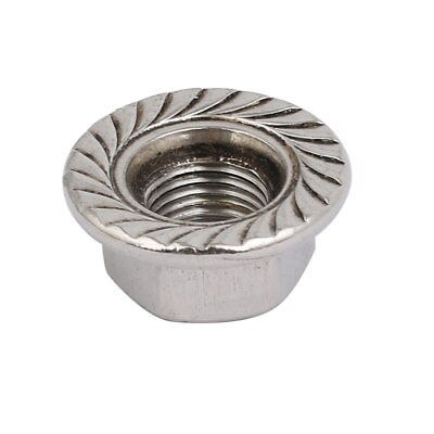 9 stk  m10 x 1.25mm metrisk fin gjeng 304 sekskantet flensmutter i rustfritt stål