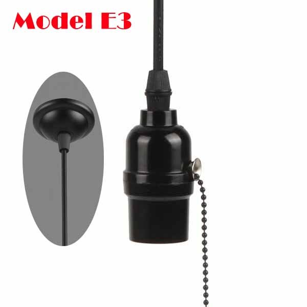 Met Schakelaar/Geen Schakelaar E27/E26 110 V-240 V Vintage Retro Aluminium Schroef Socket Hanger Lamp base Houder Hanglampen [DV5250]: Model E3