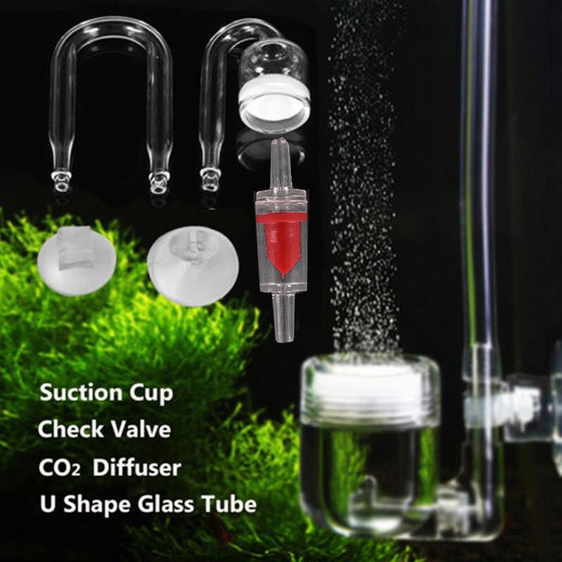 Practical Glass CO2 Atomizer CO2 Diffuser Oxygen Air Pet Supplies Tool Fish Tank Multifunctional U Shape Suction Cup Aquarium