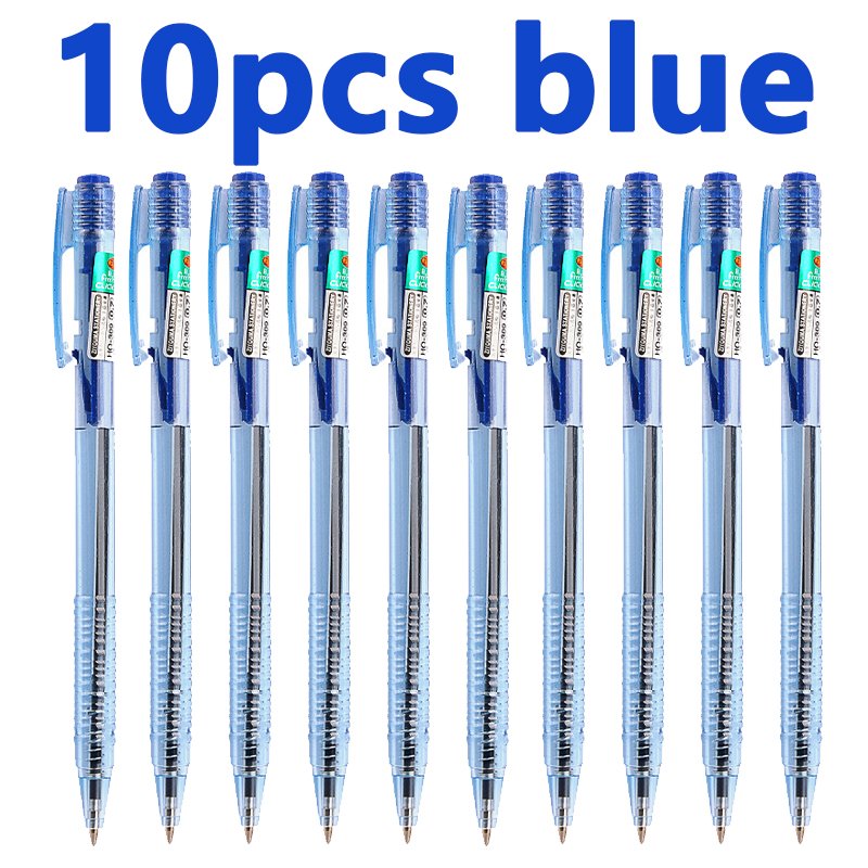10/50 pçs preto vermelho azul caneta esferográfica 0.7mm caneta esferográfica estudante assinatura caneta escrita papelaria escola acessórios de escritório: YELLOW