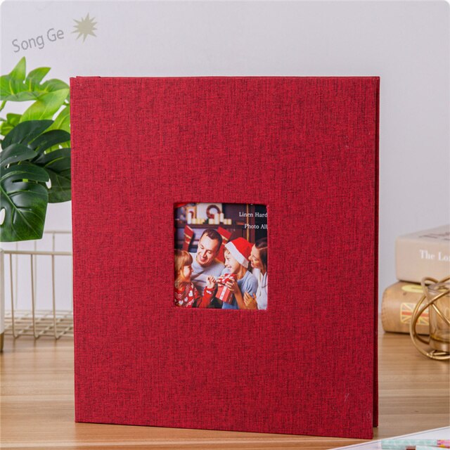 16 Inch 40 Pages Linen Cover DIY Photo Album 3x5 4x6 5x7 8.5x11 Photo Album Sticker Photo Album Big Family Photo Album: E