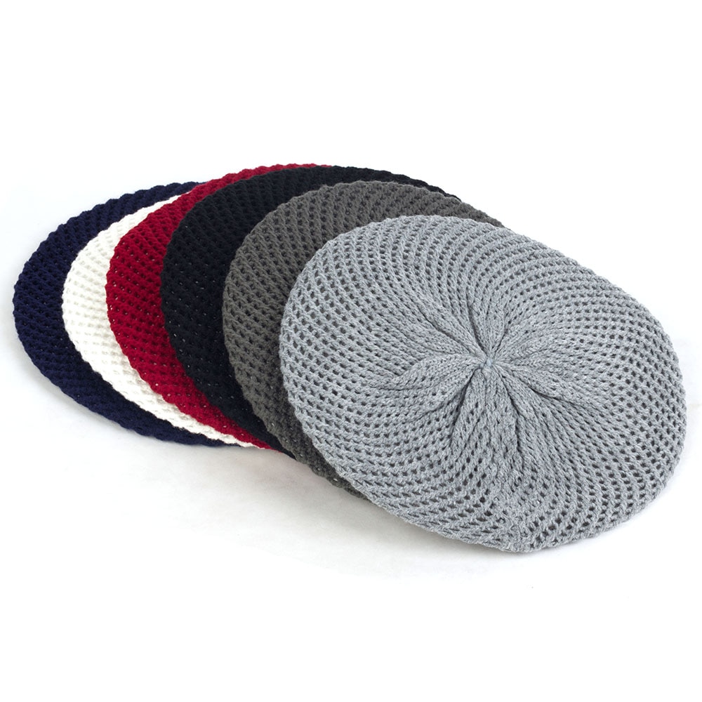 Kobiety moda Slouchy podwójna warstwa wełny dzianiny berety czapki zimowe wiosna ciepłe czapki jednolity kolor czapki damskie zwykły dziurawy czapki