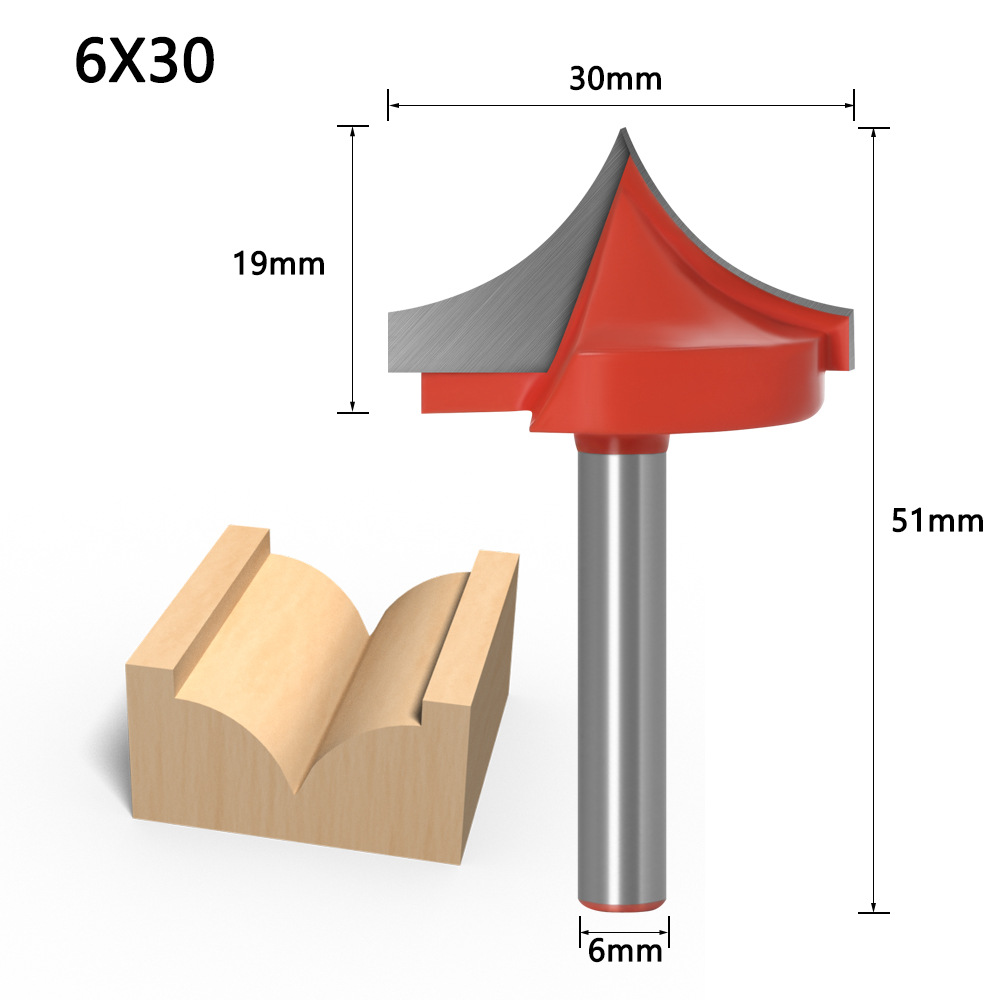 6MM Shank CNC Round Nose Woodworking Tools Router Bits for Wood Tungsten Carbide endmill milling cutter set Engraving Machine: 6x30mm