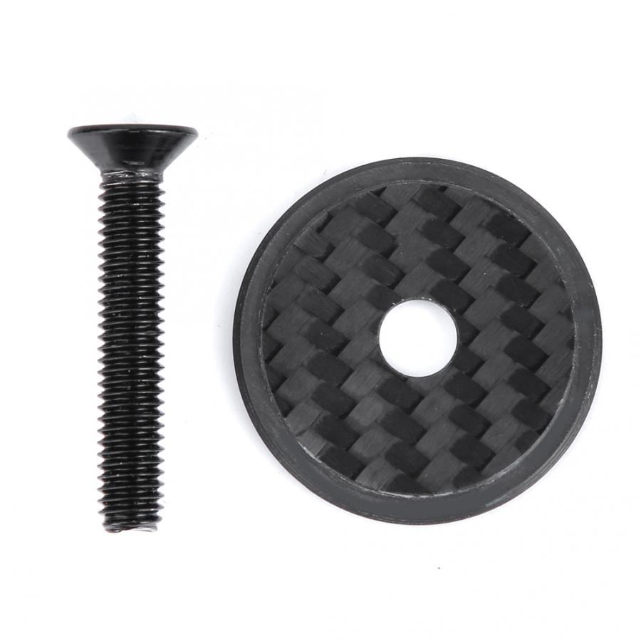 Carbon Fiber waterproof Bicycle Stem Headset Top Cap with Screw for Mountain Bicycles Stems