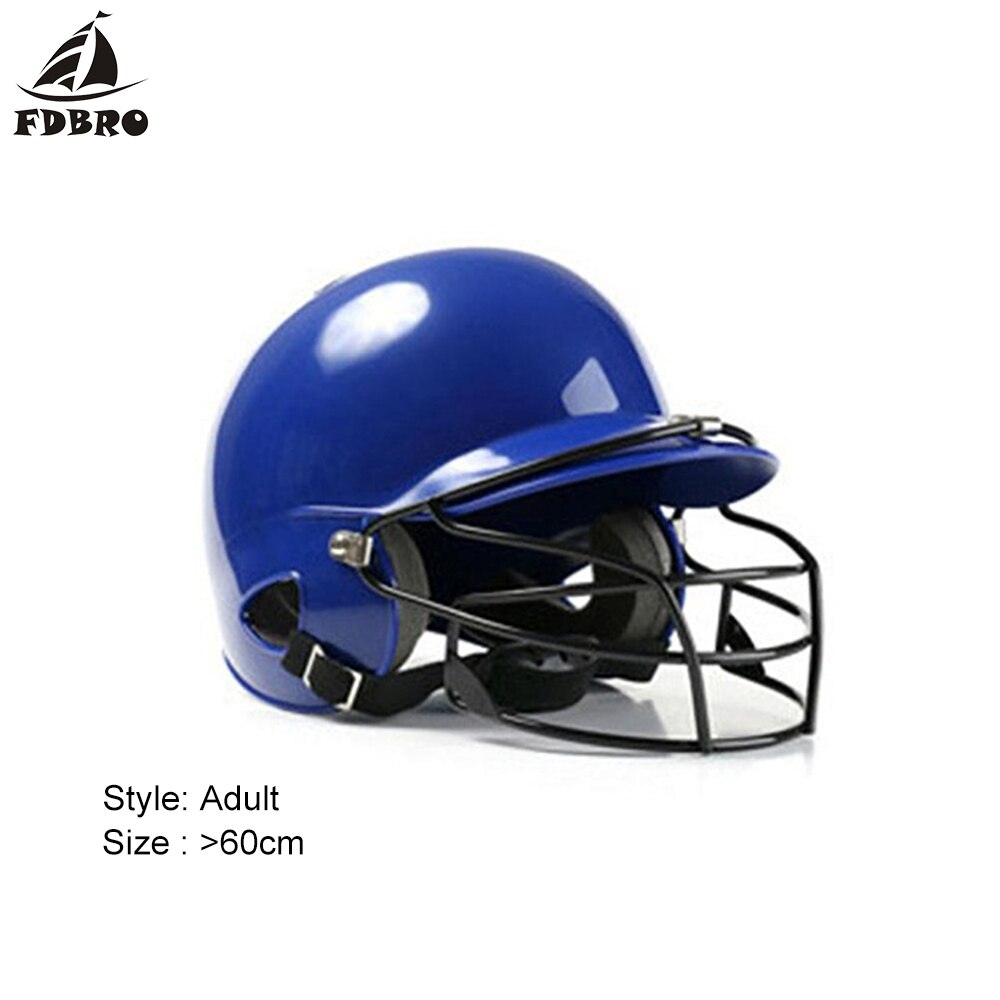 Fdbro shield huvudskydd ansikte baseball hjälmar hit binaural baseball hjälm bära mask softball fitness kropp fitness utrustning: Blueadult