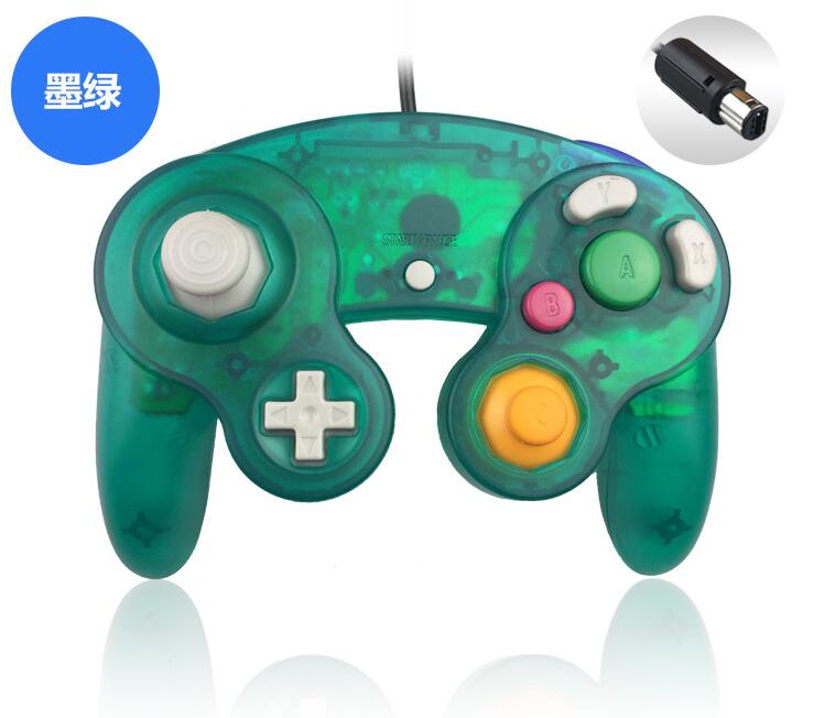Transparente farbe für ngc gamepad ein-tasten-kabel-gamecontroller-joystick für g-amec-ube für gc: Transparent grün 1