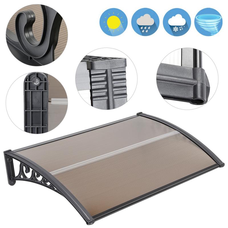 Multi-size Brown DIY Door And Window Awning Canopy Sun Shelter Awning Tent Awning Window Canopy Rain Shelter Roof Sun Shade HWC