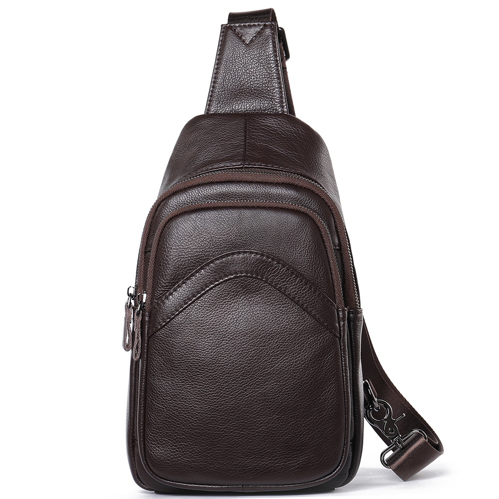WESTAL leren herentas voor heren, borsttas voor heren, crossbodytas: Bruin