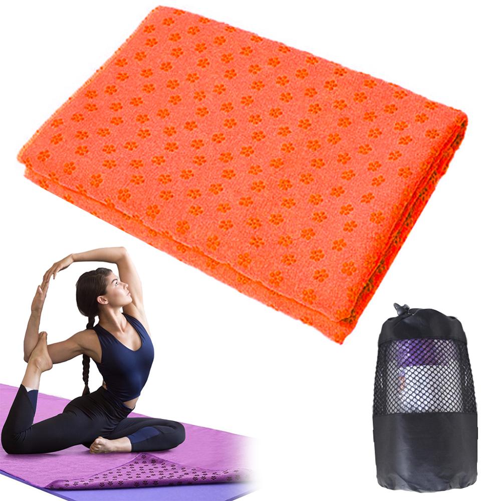 Skridsikker yoga håndklæde sport fitness rejse træning yogamåtte dække håndklæde tæppe skridsikre pilates yoga håndklæde: Orange