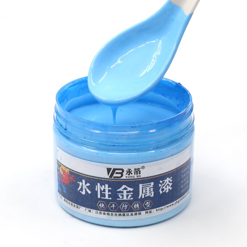 Metallic Paint Medium Blue Acrylic Paint ,Quick-drying and Anti-rust Water-based Metallic Paint Craft Paints Home Furniture 250g