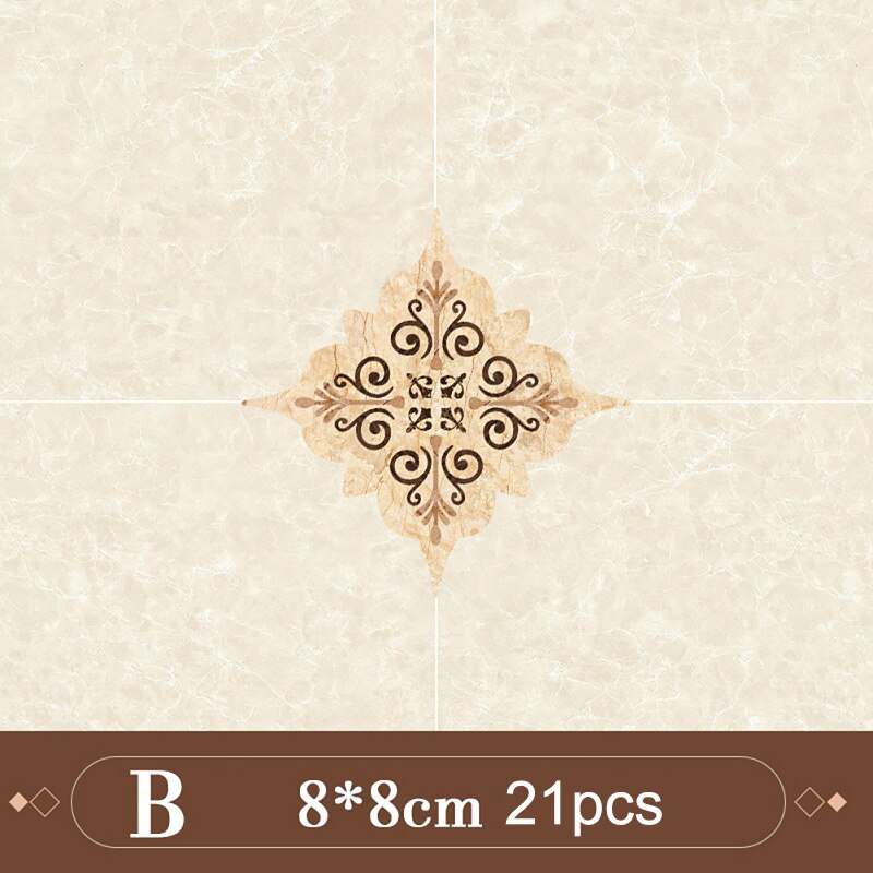 21 pçs/set auto adesivo pvc telha cerâmica adesivos à prova dwaterproof água arte diagonal piso adesivos casa cozinha sala de estar decoração: B