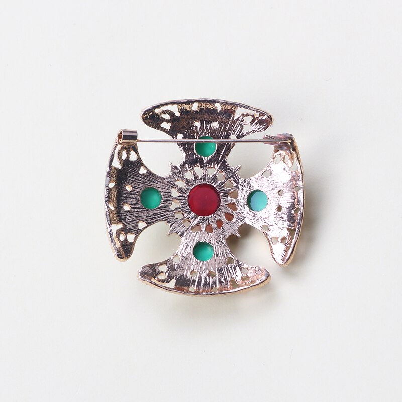 Jahrgang-barockbrosche mit grüner perle, edelsteinausschnitt, geometrisches rechteck, kragenbrosche, damenschmuck