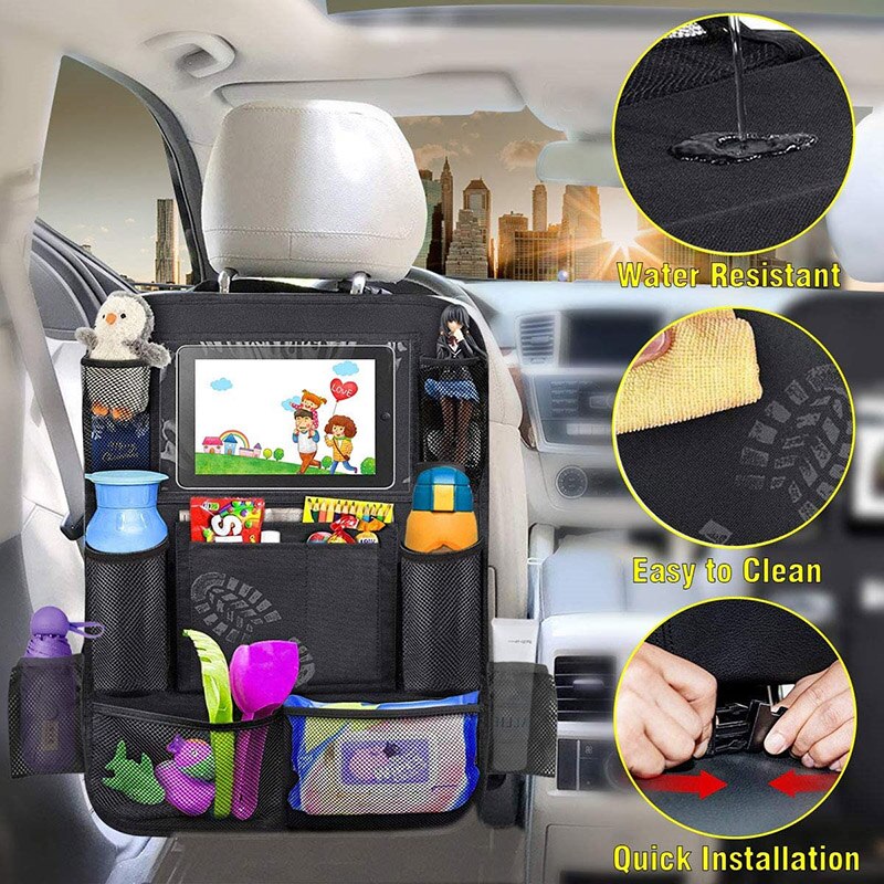 Kind Autostoel Opslag Kick-Proof Cover Touch Screen Opbergtas Auto Zitkussen Baby Accessoires Trim