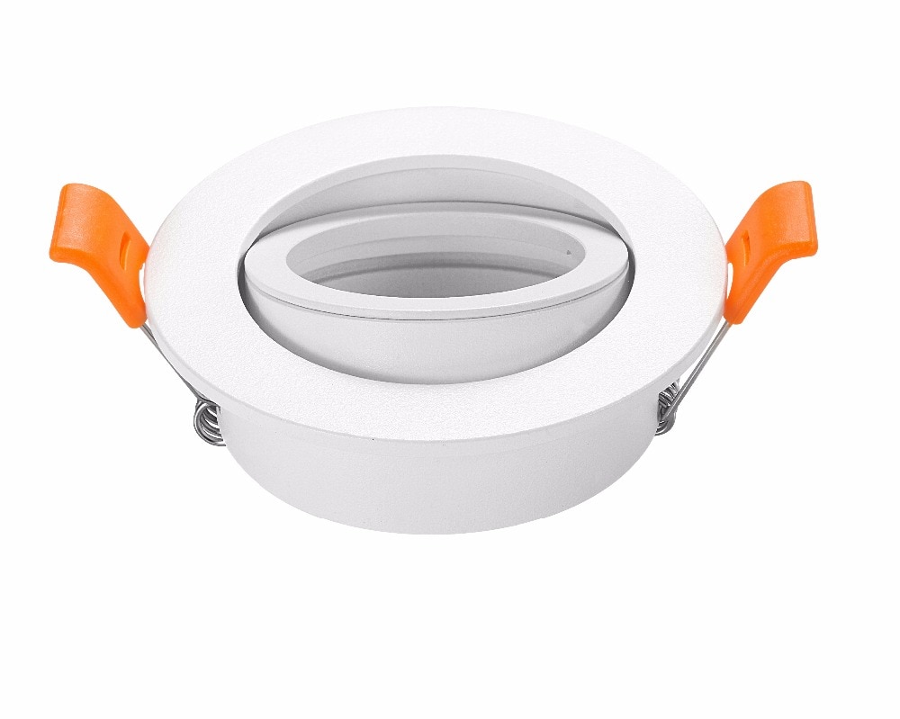 2pcs Wit Ronde Verzonken LED Plafondlamp Verstelbare Frame MR16 GU10 Lamp Cutou 65MM LED Plafond Spot Light verlichtingsarmaturen