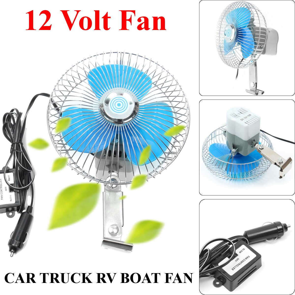DC 12V 6 Inch Mini Electric Auto Car Fan Low Noise Clip-on Summer Cooling Fan Truck Vehicle Wind Air Cooler Conditioner Fans