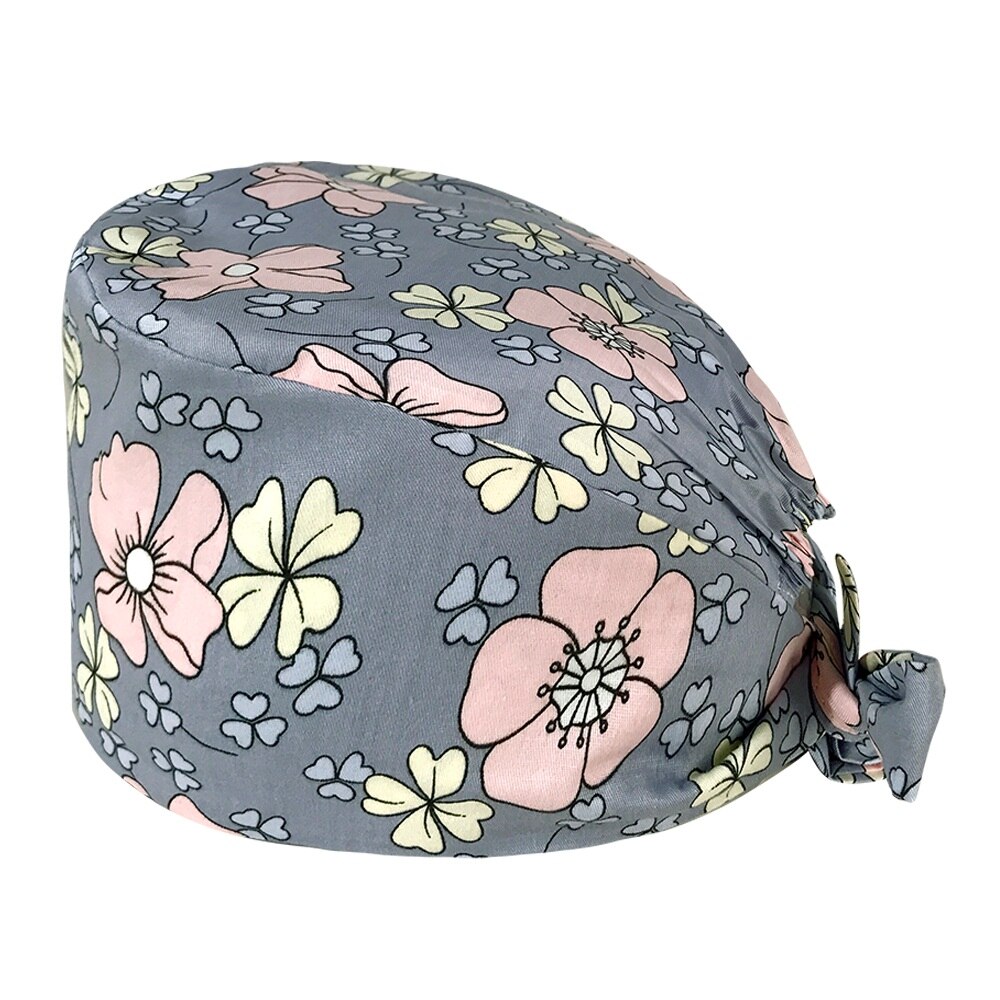 Unisex cotton and linen cartoon cute printing nursing hat lab spa pet shop working cap breathable nurse head caps: 12164