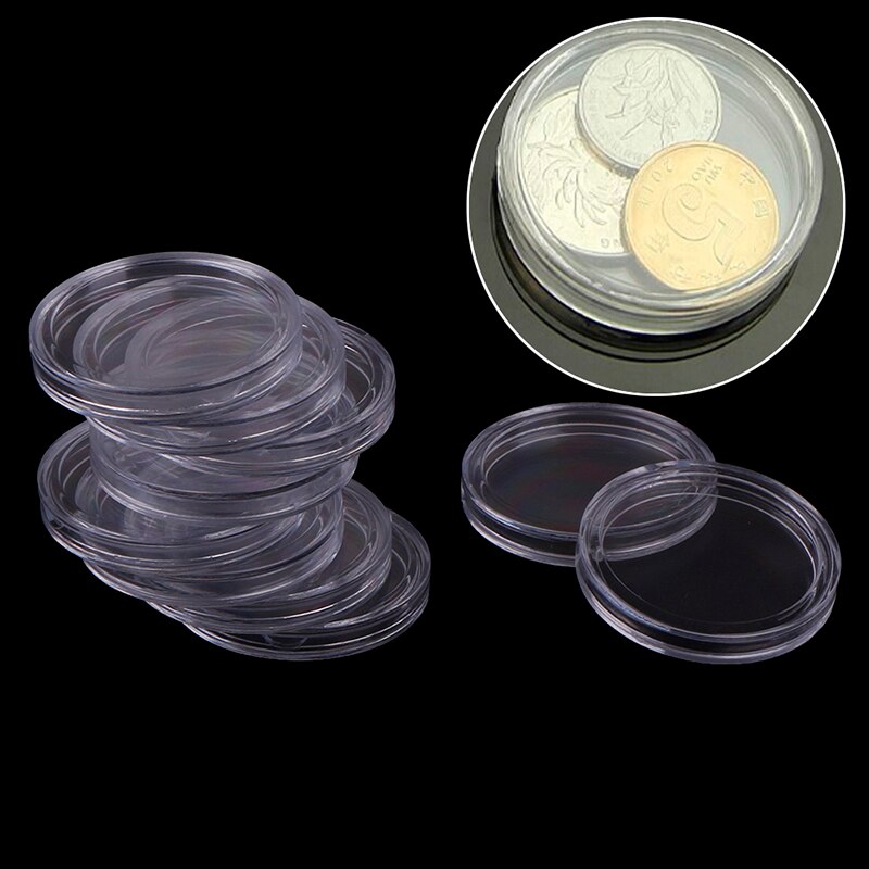 100 Boxed Coin Capsules Coin Case Transparent Color 18mm