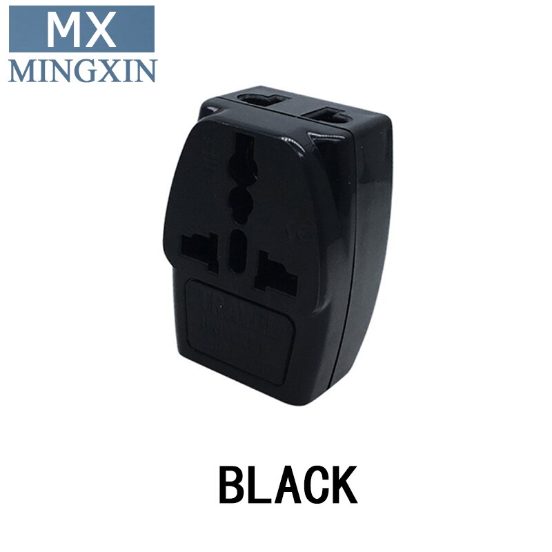 2PCS-EU AU UK Swiss to US Japan Canada Philippines Thailand Taiwan Grounding US 2-in-1 Power Plug Adapter: black-2PCS