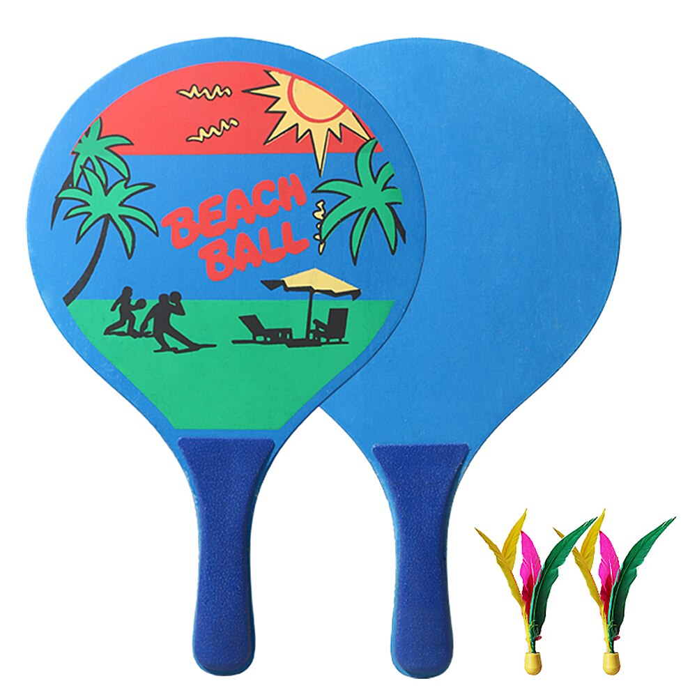 Cricket badminton racket 7mm grote badminton rackets zeven lagen houten strandracket met 2 ballen voor zowel binnen- als buitensporten: Typ een