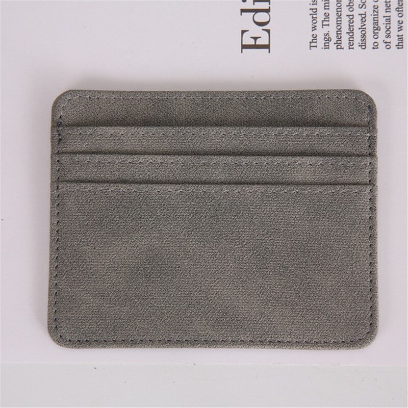 1Pc Pu Lederen Id Kaarthouder Snoep Kleur Bank Credit Card Box Multi Slot Slanke Card Case Portemonnee Vrouwen mannen Visitekaartje Cover: GRAY