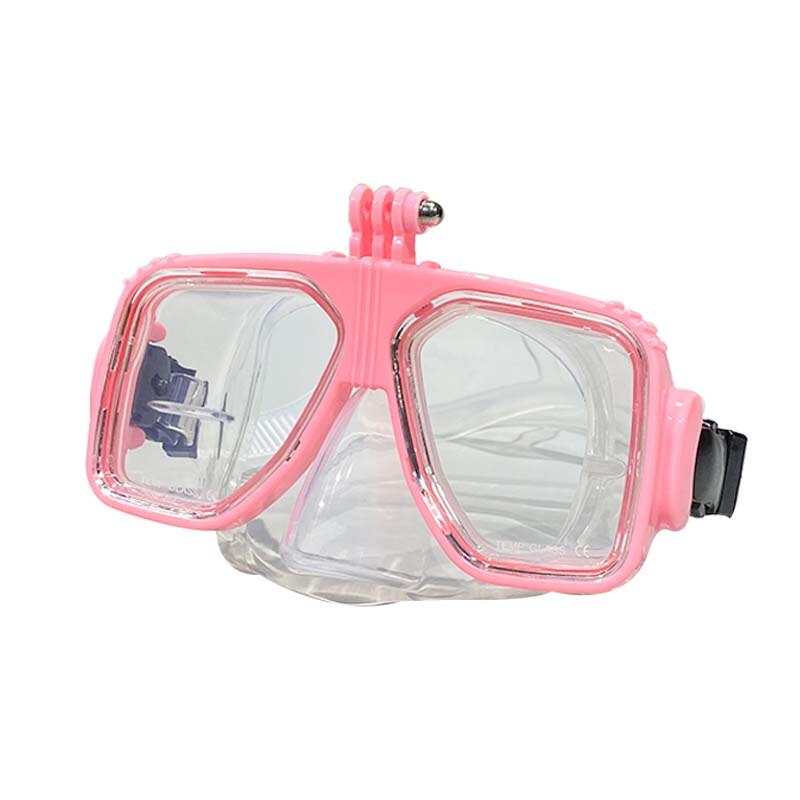 Equipo de buceo con soporte de cámara para GoPro, máscara subacuática, gafas para adultos y adolescentes,: pink