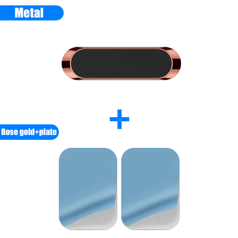 Magnetisk bilhållare magnetfäste miniremsformad stativ för iphone huawei xiaomi metall stark magnet gps bilfäste: Snövit