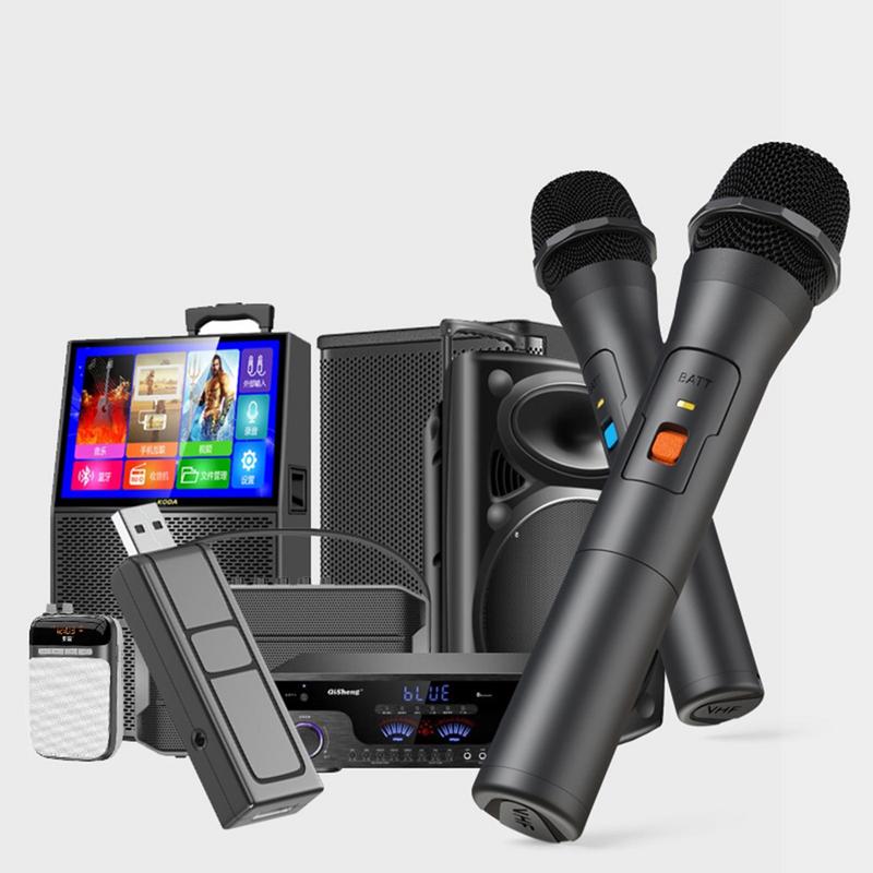 1 Pair VHF Wireless Microphone System Kits USB Receiver Handheld Karaoke Microphone Home Party Smart TV Speaker Singing Mic