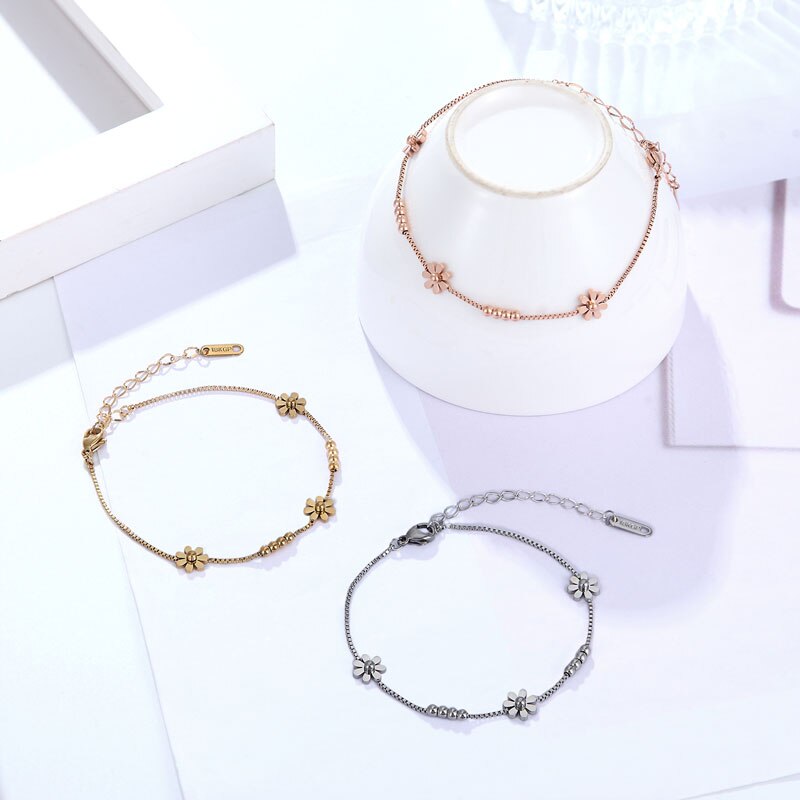 Schone Edelstahl Daisy Armband Top Qualitat Box Kette Armband Fur Frauen Und Madchen Geschenk Gold Farbe Schmuck