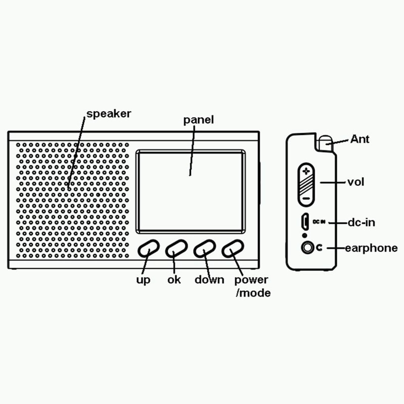 DAB Radio with 2.4 Inch Color LCD Sn Rechargeable Handheld Digital FM DAB MP3 Player Digital Tuner Broadcast