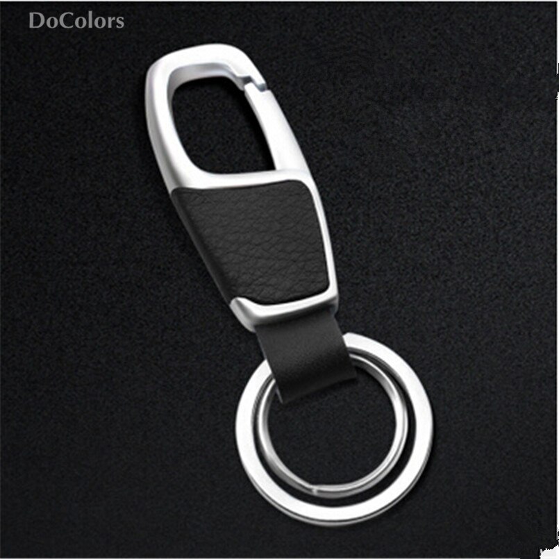 Docolors nahkainen auton metallinen avaimenperä bmw: 1 2 3 4 5 6 7 m- sarja  e46 e90 x1 x3 x4 x5 x6 f07 f09 f10 f30 f35: 2 sormushopeaa