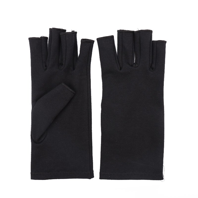 Guantes magnéticos antiartritis para terapia de compresión y salud, guante de seguridad deportiva para el descanso de la muñeca y el dolor de manos reumatoide: black no silicone / S