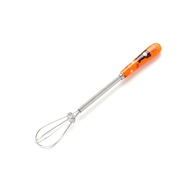 Globo de alambre de acero inoxidable para cocina, mezclador Manual de huevos, herramientas para batidora de leche y café, utensilios de cocina Keuken, batidor de huevos: Orange