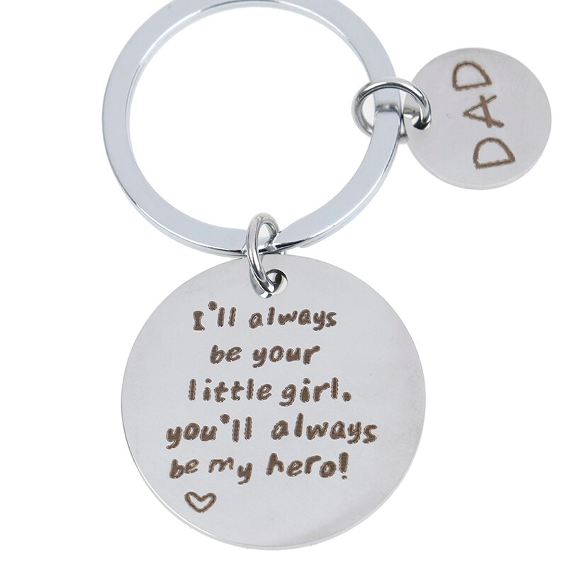 Vatertag Keychain ICH werden immer ihr kleines mädchen, Sie werden immer mein Held! Legierung Keychain Familie Schlüsselring Für Papa