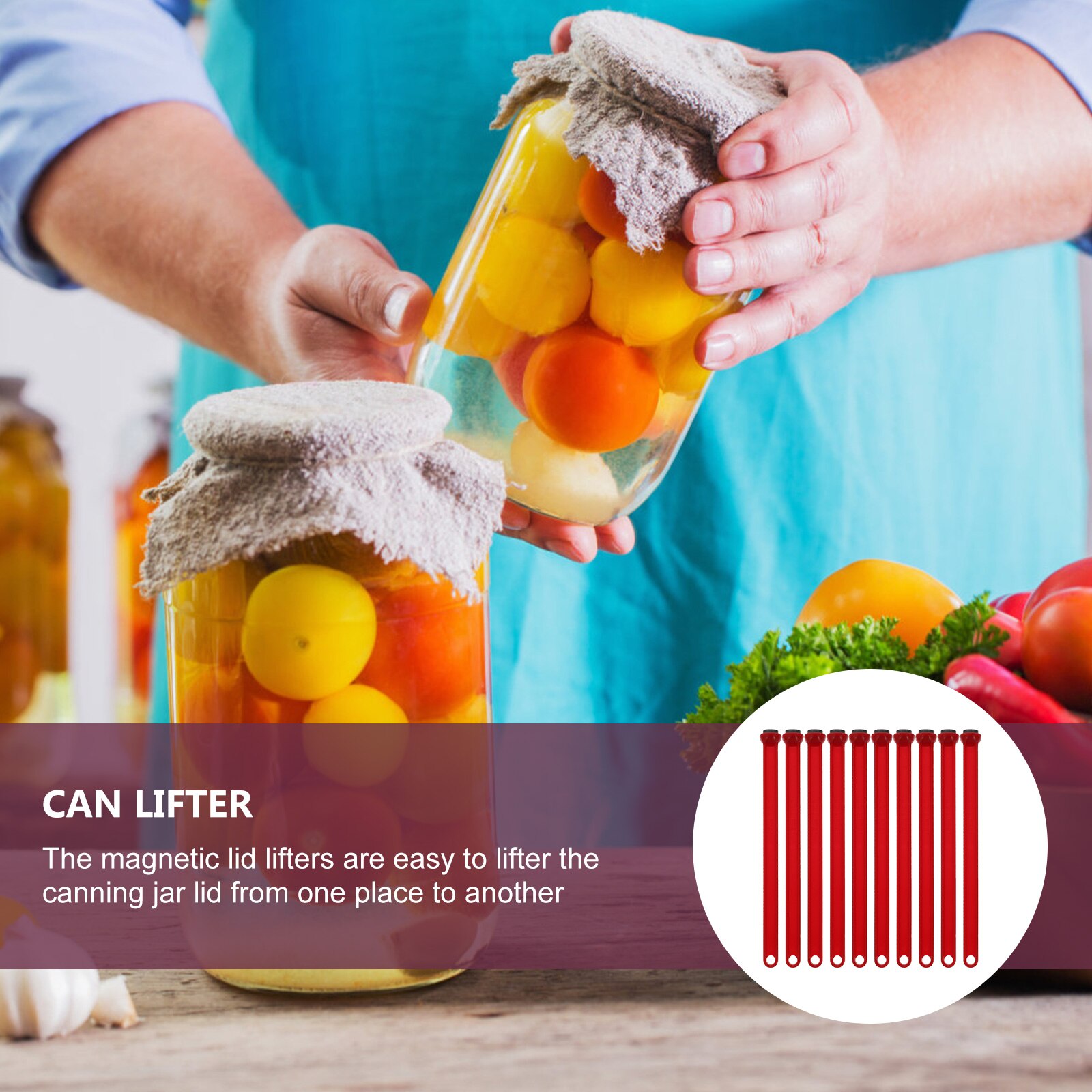 10Pcs Magnetic Can Lid Lifters Household Canning Tools Kitchen Canning Tools for Restaurant Home Shop