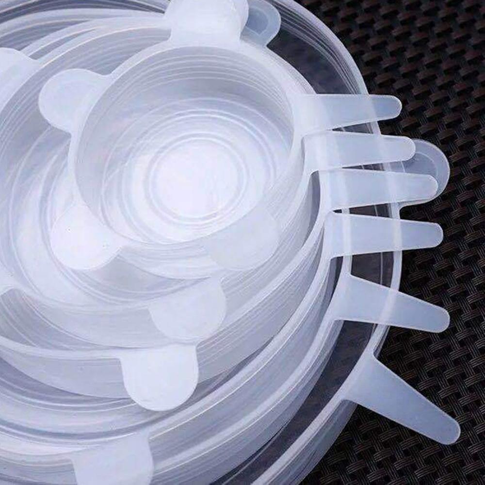 Deksel keuken siliconen 6-- delige vershouddeksel universele accessoires kom deksel verzegeld voedselveilig siliconen deksel