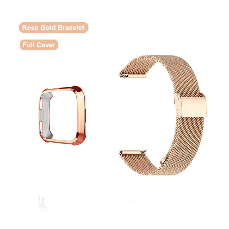Milanese Strap Für fitbit versa 2 Band Metall Armband Mit Fall fitbit versa lite 1 Armband Protector Für armband Zubehör: 1 / fitbit versa lite