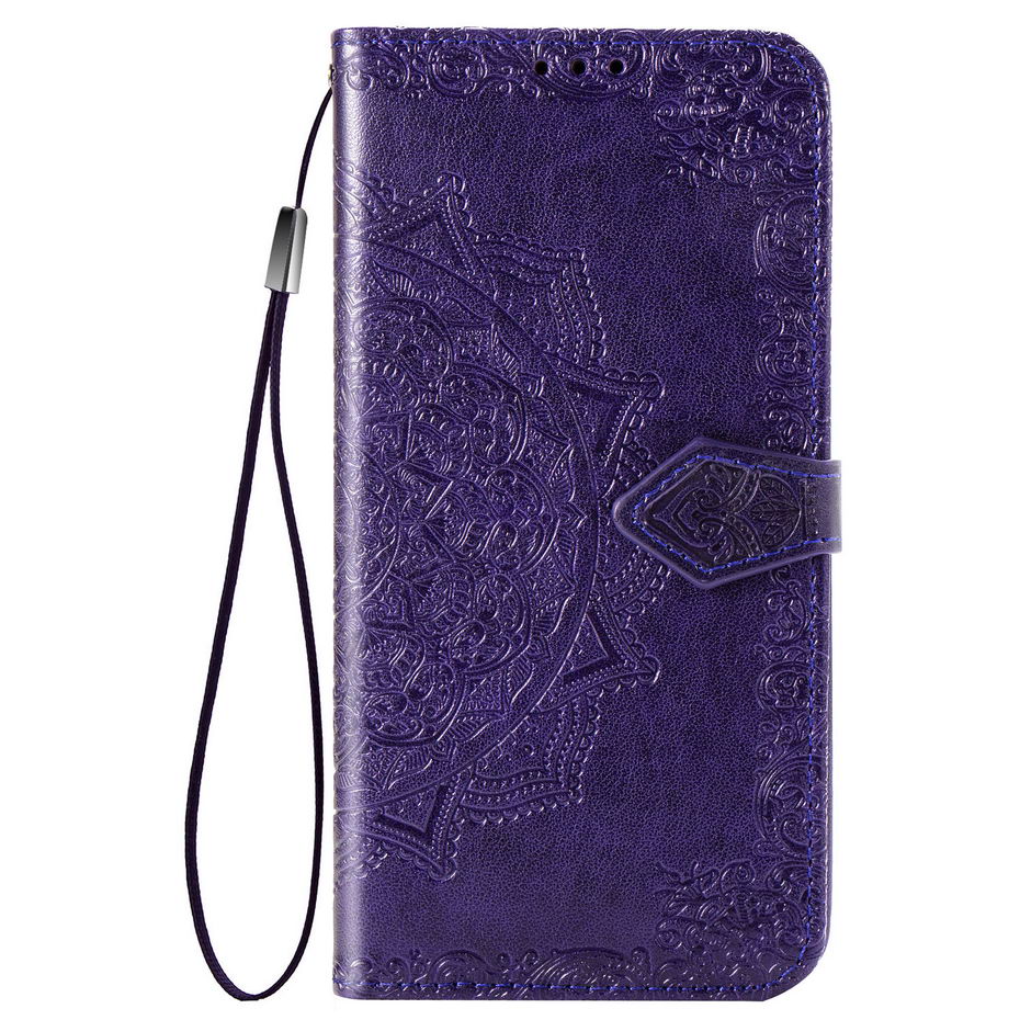 Huawei Y5P Telefoon Case Voor Huawei Y5P Case Siliconen Bumper Leather Flip Case Voor Huawei Y5P Zwart fundas: Purple