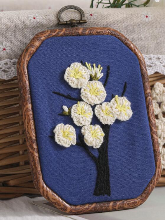 kit di ricamo con motivo a fiori timbrati fai-da-te con kit di ricamo a cerchio per ricamo Vintage ▾ punto croce cucito arte mestiere: no.4