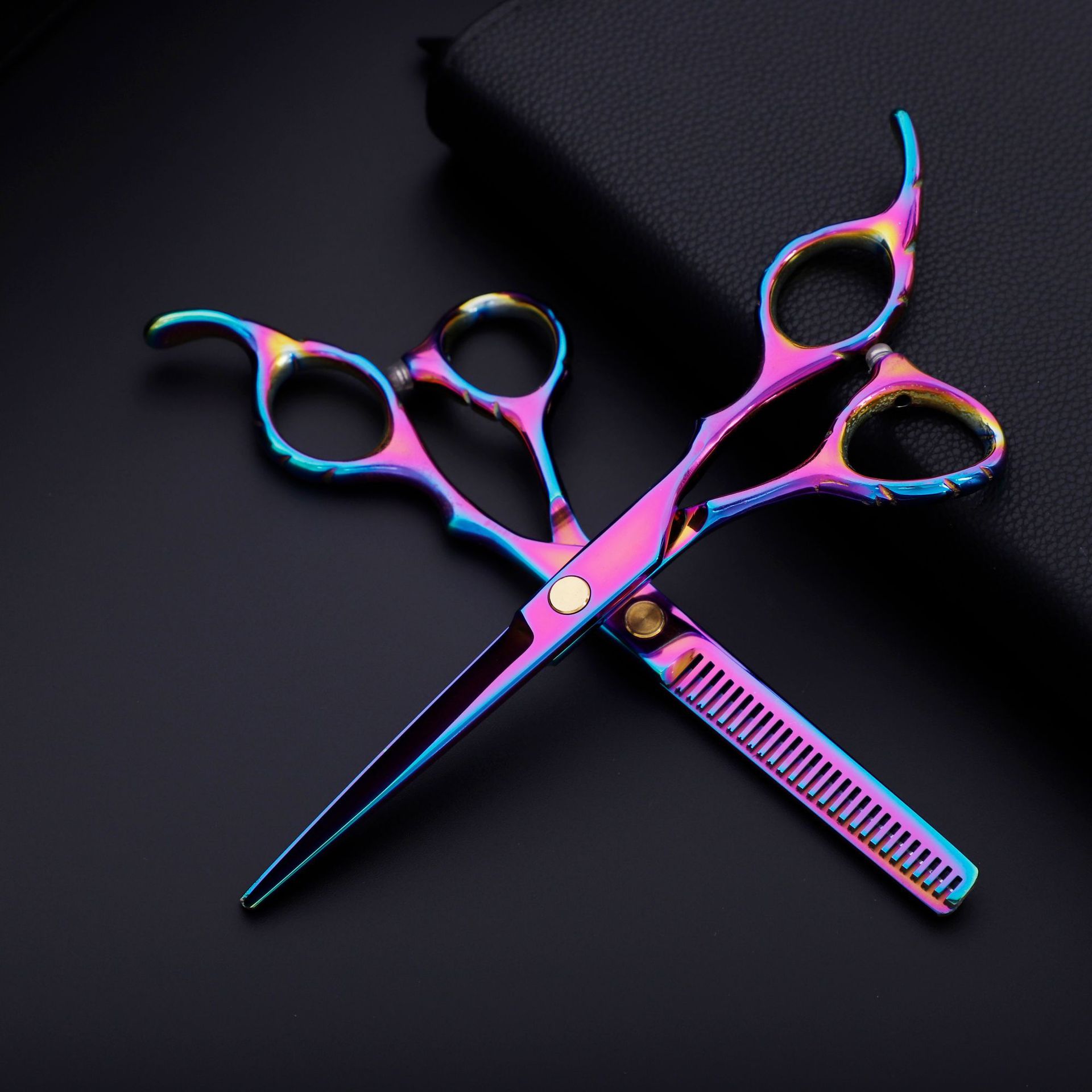 YBLNTEK-tijeras de peluquería de 6 pulgadas, herramienta de estilismo de salón de belleza, de acero inoxidable: 2PCS Colour