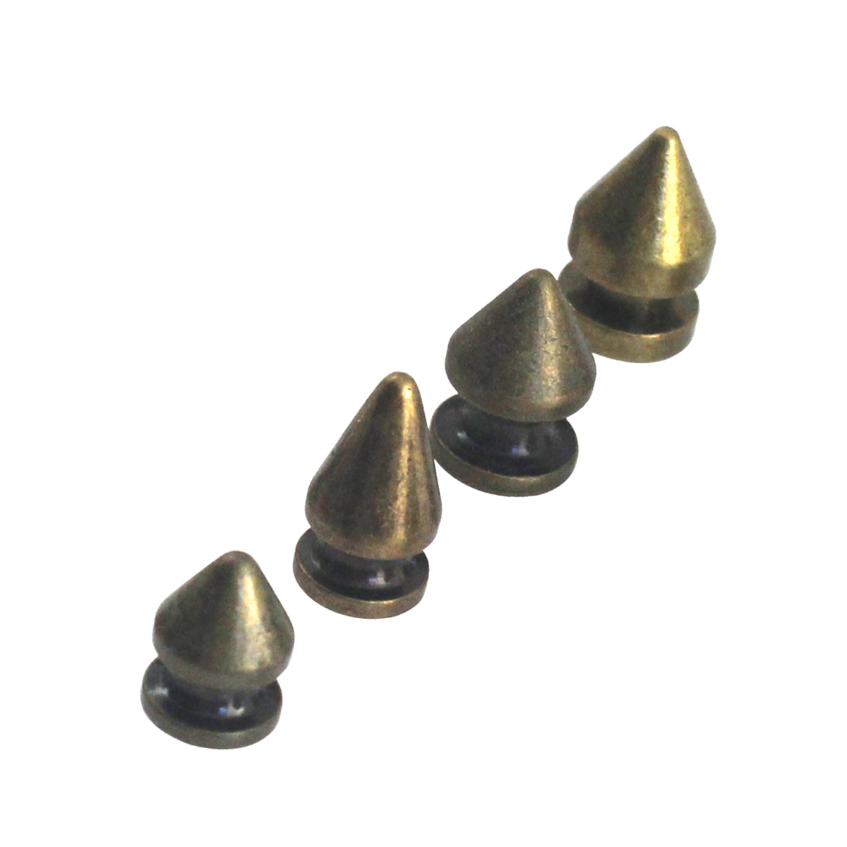 10 stücke Solide Metall Screwback Kegel Nieten Kugel Spikes Punk Nieten für Leder Handwerk Tasche Garmet Schuhe Dekor Haustier Kragen Anti-biss: Bronze- / 7 x 13mm