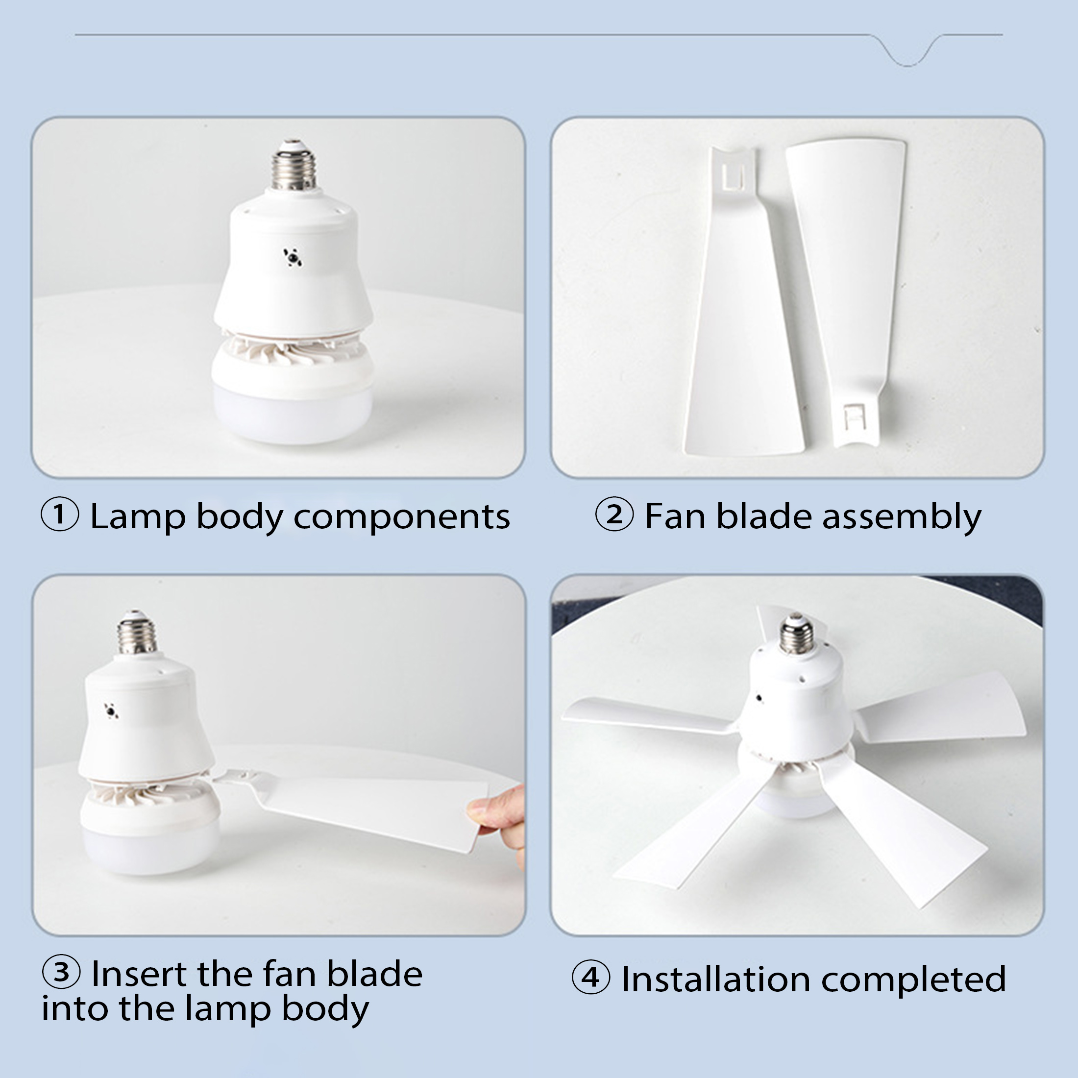Ventilador de techo con control remoto, luz LED E27 de 30W para atenuación, adecuado para sala de estar, estudio, uso doméstico, 85-265V