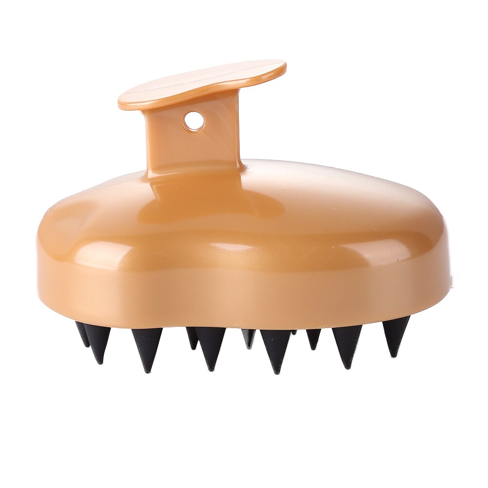 Bad Spa Massage Borstel Haar Borstel Siliconen Hoofd Body Hoofdhuid Massage Borstel Siliconen Shampoo Borstel Haar Wassen Kam Douche Borstel: YELLOW