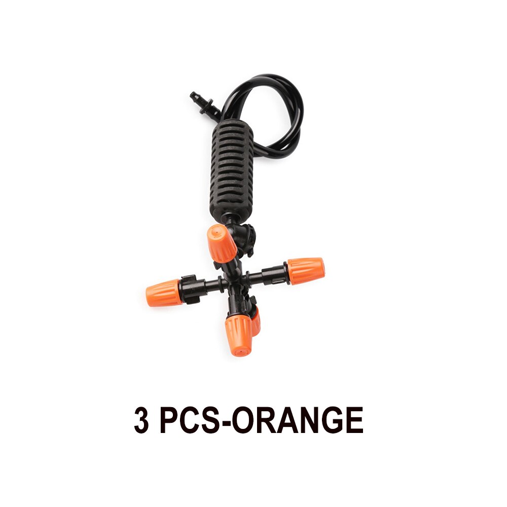 3-25 PCS Drip Irrigation Sprinkler Greenhouse Hanging Watering Dripper Misting Nozzle Cross Dripper Farm Drip Irrigation: Orange-3 PCS