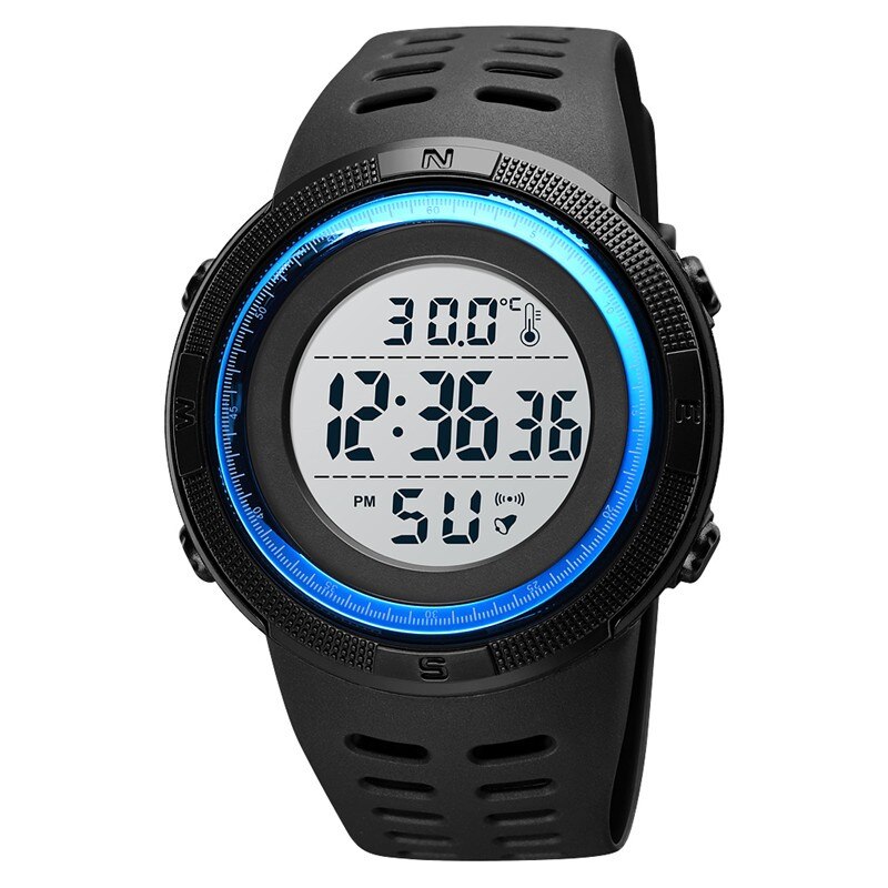 Skmei led digitale menn sport klokker kroppstemperatur måle vanntett langt batteri vekkerklokke lysende led sunn mannlig sport: Stil 2