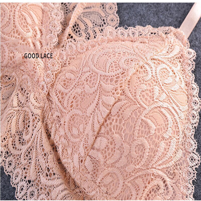 Women Wireless Bras for Women Plus Size Y-line Straps Backless Bras Lingerie Lace Sexy Bralette Push Up Breathable Bra