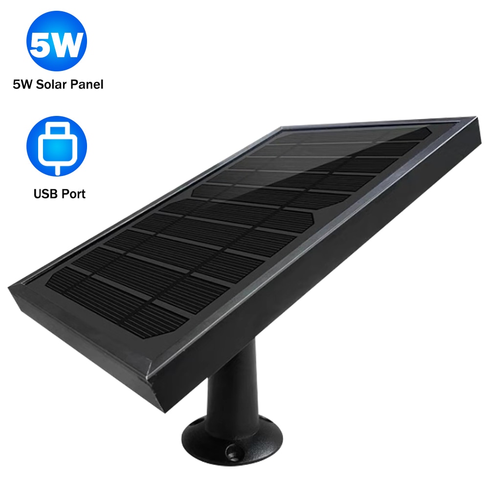 Hismaho 5W Panel Solar 5V/1A Puerto USB con 3 metros Cable para Cable de seguridad al aire libre cámara CCTV IP de carga de la batería