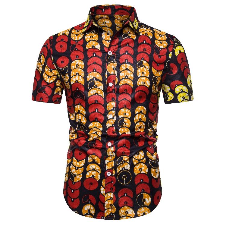 Bluse mænd hawaiian strand stil kjole skjorte ophold s -2xl kortærmet skjorte til mænd hip hop sommer: Xxl