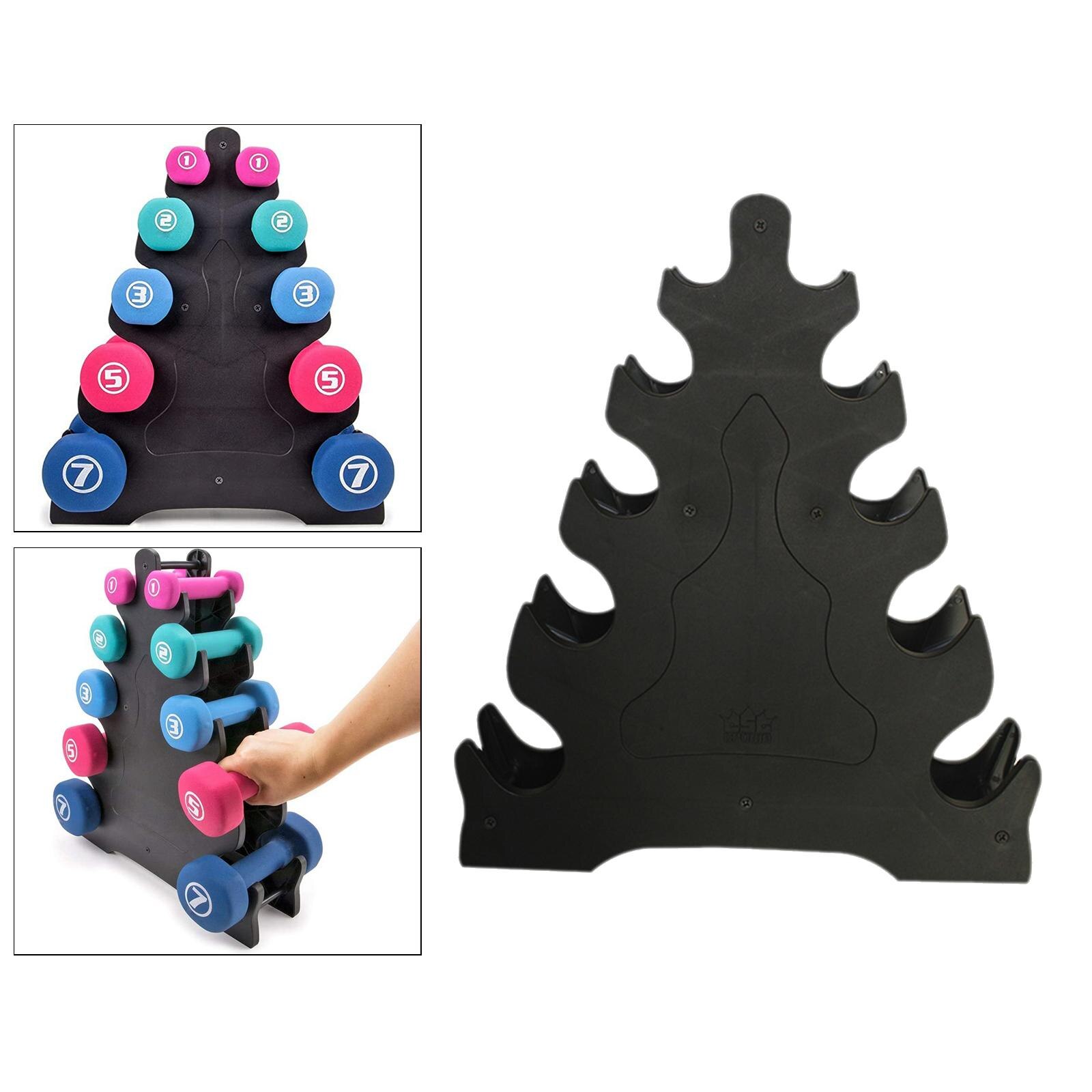 Portable Dumbbell Stand Small Dumbbell Dumbbell Rack Black 33x28x9cm