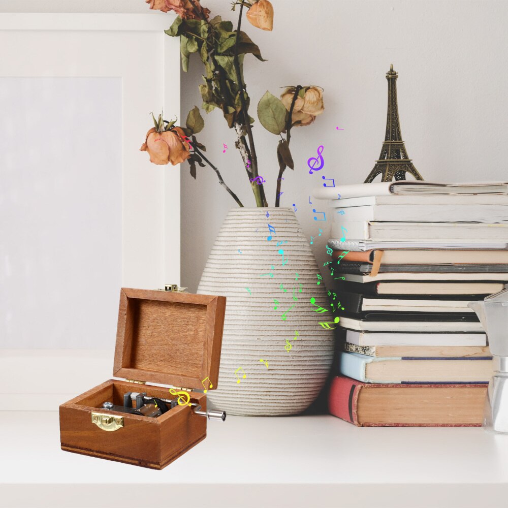 1Pc Love Heart Valentine's Day Musical Box Hand Crank Music Box Mini Music Box