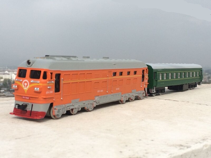 High simulation train model.1:87 scale alloy pull back Double train, passenger compartment,metal toy cars: 12